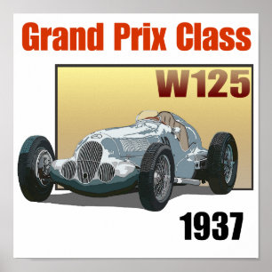 Póster Classe grande W125 de 1937 Prix