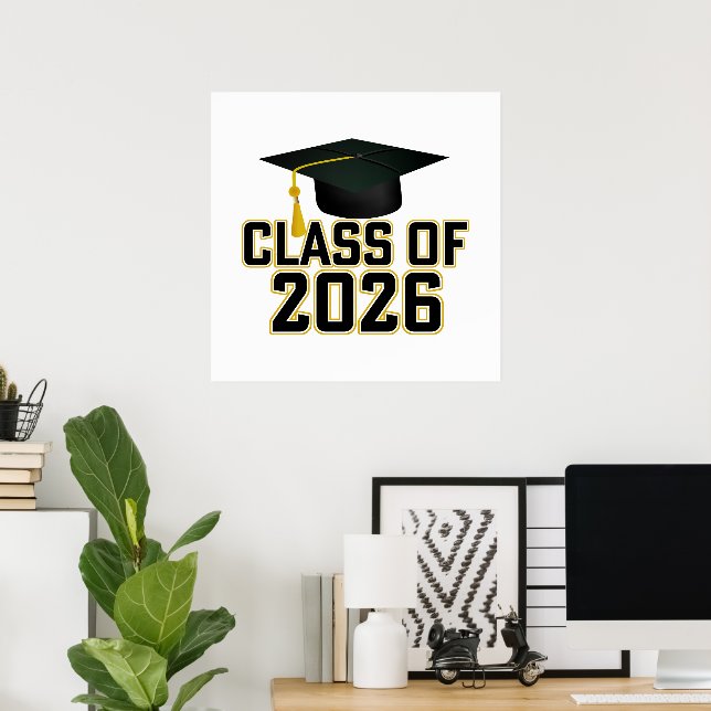 Poster Classe Letterman de Graduação 2026 (Escritório em casa)