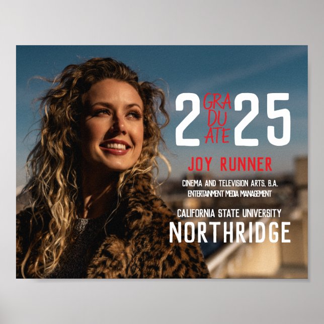 Poster Classe Moderna Negrito de Graduação de Foto 2025 (Frente)