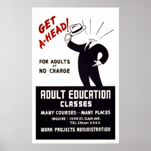 Poster Classes do ensino para adultos WPA 1938