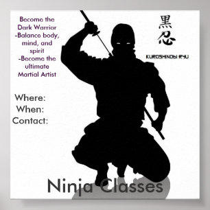 Póster Classes Ninja, Onde: Quando...