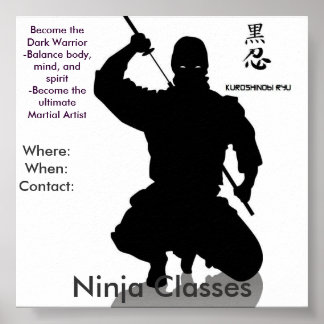 Póster Classes Ninja, Onde: Quando...