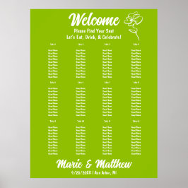 Poster Classic Citrus Green Floral Wedding Seating Chart