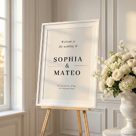Póster Classic Elegant Wedding Welcome Sign
