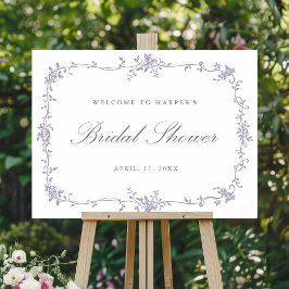 Poster Classic French Lavender Bridal Shower Welcome