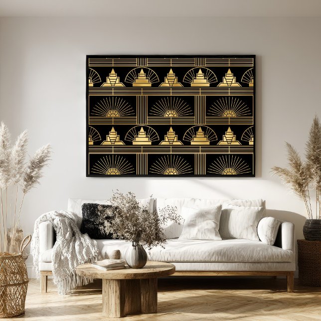 Poster Classic Gold & Black Art Deco Seamless Pattern (Criador carregado)
