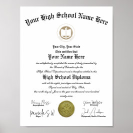Poster Classic portrait High School Diploma