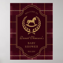 Poster classic Vintage Polo Horse Party Baby shower 
