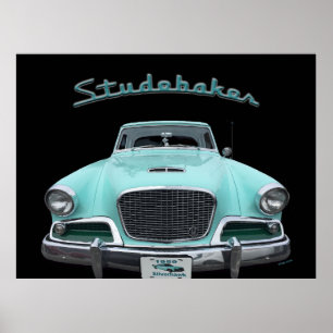 Poster Classic Vintage Studebaker Silver Hawk 1959 Car