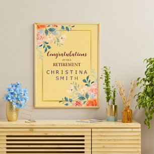 Poster Clássica Elegante Floral Watercolor Party
