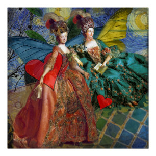 Póster Clássica Gemini Whimsical Butterfly Mulher