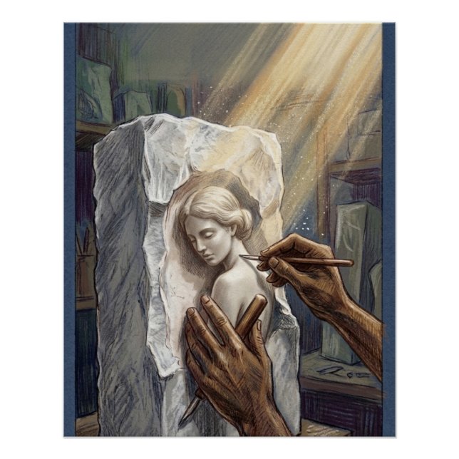 Póster  Classical Marble Carving Illustration (Frente)