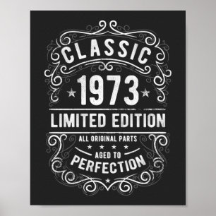 Poster Clássico 1973   Presente de Aniversário Edição Lim