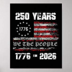Poster Clássico 250 Anos 1776-2026 250º Aniversário 4 de