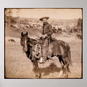 Póster CLÁSSICO AMERICANO COWBOY c. 1888