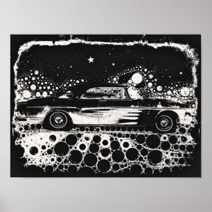 Poster clássico ardido preto & branco