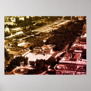 Poster Clássico Áustria Viena visão geral do parque Belve