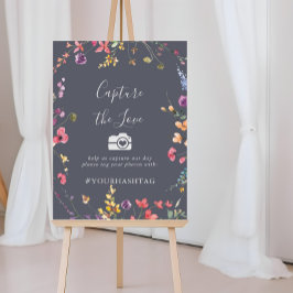 Poster Clássico Azul Selvagem Capturar a Hashtag do Amor