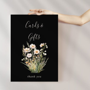 Poster Clássico Blush Cards e presentes pretos de flor se
