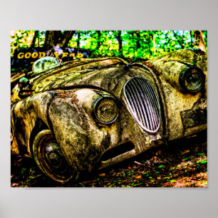 Poster Clássico Car Graveyard   Jaguar XK
