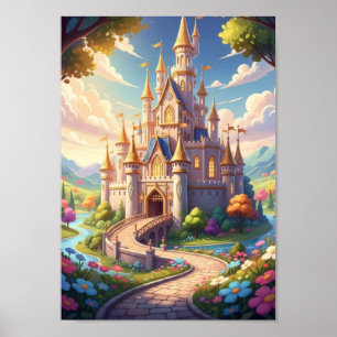 Poster Clássico Conto de Fadas Reino de Histórias Fantasi