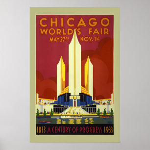 Poster Clássico da Feira Mundial de Chicago 1933 Estilo V