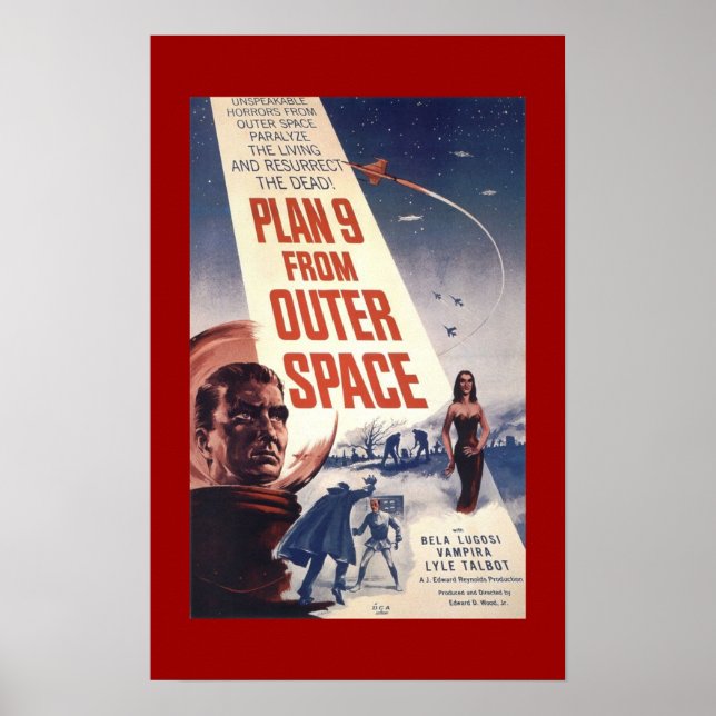 Poster Clássico de Filme "Plano 9 do Espaço Exteri (Frente)