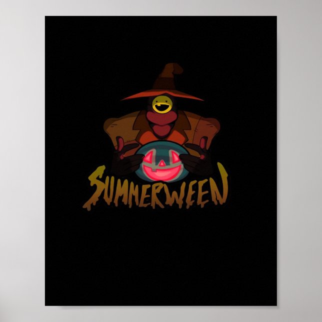 Poster Clássico Divertido do Summerween (Frente)