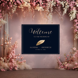 Poster Clássico e Elegante I Dark Blue I Wedk Welcome