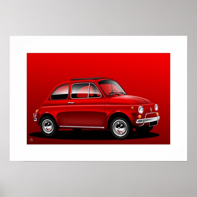 Póster Clássico Fiat 500 (Frente)