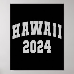 Poster Clássico havaí 2024 viagem de praia férias de inve