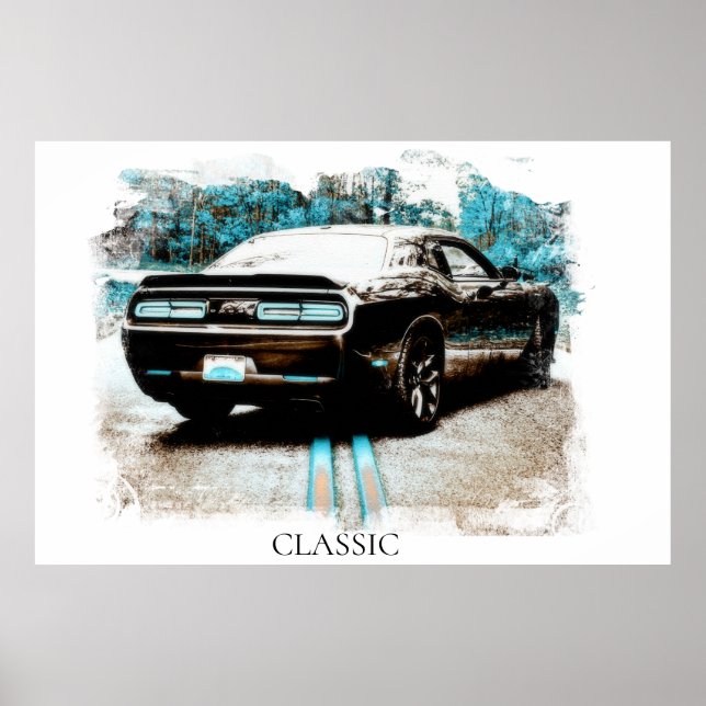 Poster *~* Clássico NIR Digital Muscle - Carro Antiquado (Frente)