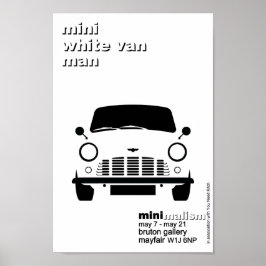 Poster Clássico Original Mini White van minimalista arte