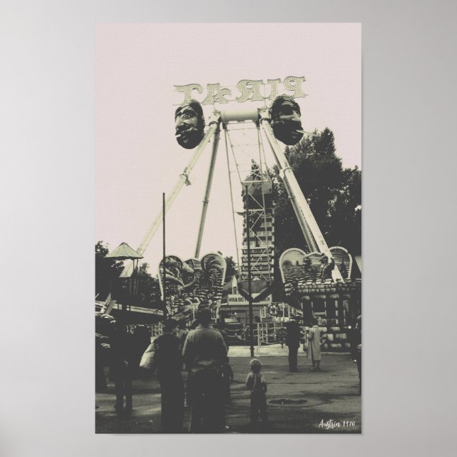 Poster Clássico parque de diversões Prater Viena Áustria (Frente)
