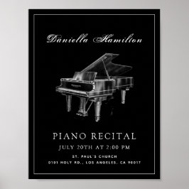 Poster Clássico Piano Preto Simples Considerando
