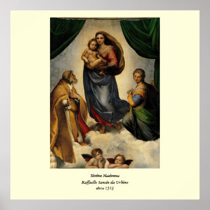 Poster Clássico "Sistine Madonna" (cerca de 1513) de Rafa