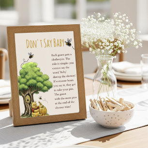 Poster Clássico Storybook Bear "Não Diga Bebê" Baby