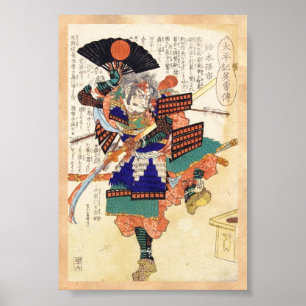 Póster Clássico Vintage - Guerreiro Japonês Samurai