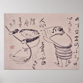 Poster Clássicos Zen - Gibon Sengai - Kanzan e Jittoku