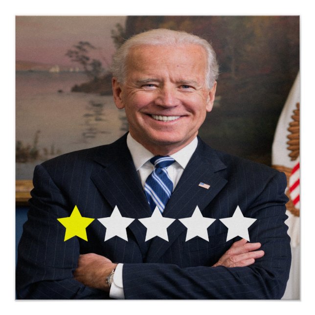 Póster Classificação de Aprovação do Presidente Joe Biden (Frente)