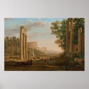 Póster Claude Lorrain - Ruínas do fórum romano