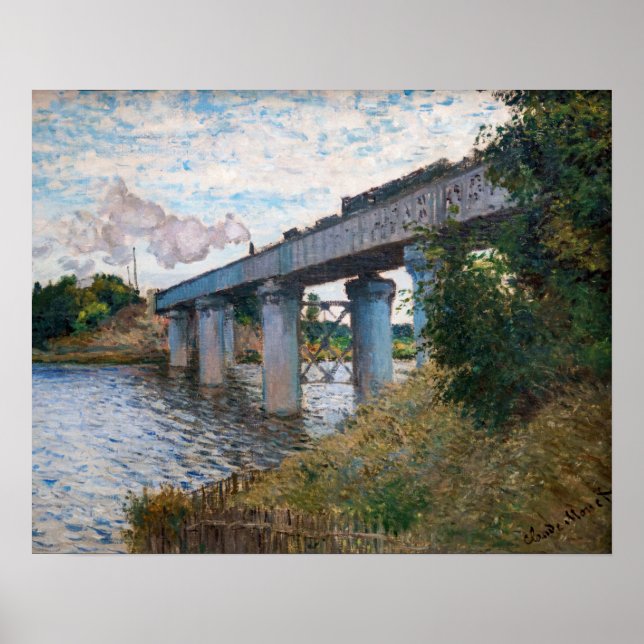 Poster Claude Monet - A Ponte Ferroviária em Argenteuil (Frente)