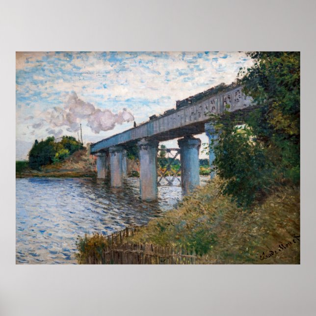 Poster Claude Monet - A Ponte Ferroviária na Argentina (Frente)