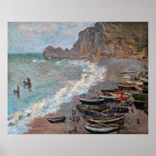 Poster Claude Monet - A praia em Etretat