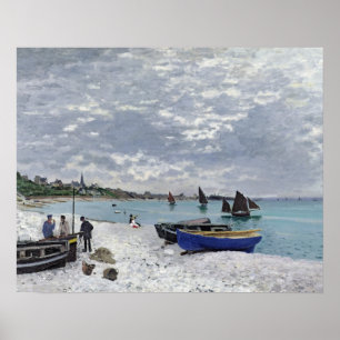 Poster Claude Monet   a praia em Sainte-Adresse