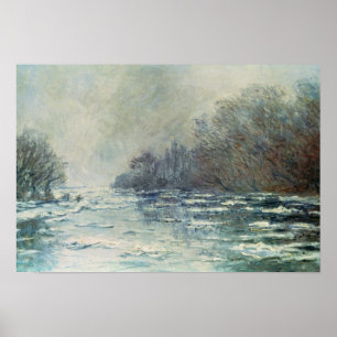 Póster Claude Monet   a ruptura acima em Vetheuil, c.1883