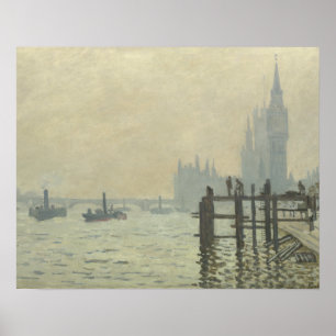 Póster Claude Monet - a Tamisa em Westminster