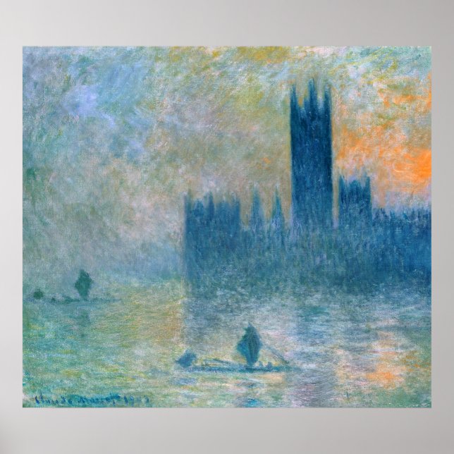 Póster Claude Monet As Casas do Parlamento (Frente)