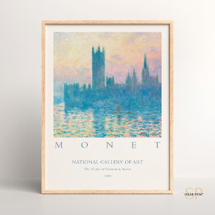 Poster Claude Monet As Casas do Parlamento Arte Sunset