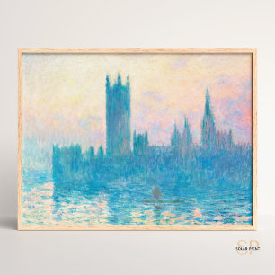 Poster Claude Monet As Casas do Parlamento, Arte Sunset